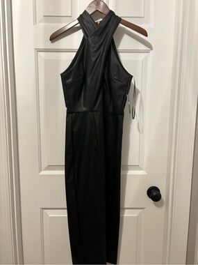 INC International Concepts Black Faux Leather Dress with Tag